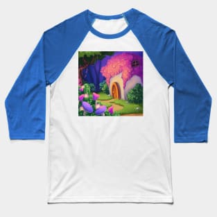 Fairytale house in magic forest. Illustration Baseball T-Shirt